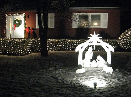 Holy Family OutdoorNativitySet in snow