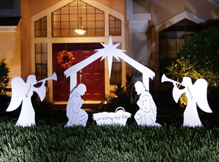 Holy Family OutdoorNativitySet with Angels